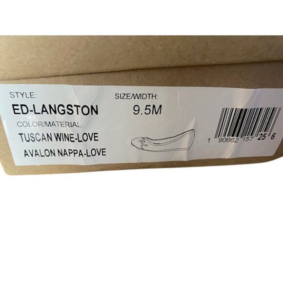 Ellen Degeneres Langston Wine Leather Love Slip On Ballet Flats Women’s Sz 9.5 - Picture 8 of 8